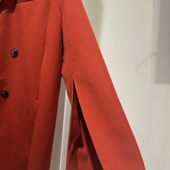 Worthington Slit Sleeve Trench Coat XL Burnt Orange Peacoat - Picture 2 of 10